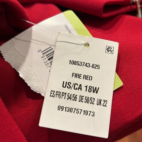 Kasper Red Blazer Fully Lined Silver Button & Zippers on Sleeve Size 18w Rack 1 - Picture 5 of 7